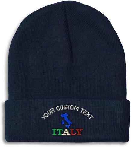 Custom Beanies for Men Italy Flag Italian Map Italia Italiano Skull Cap Winter Hats for Women One Size in Saudi Arabia