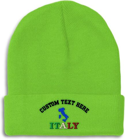 Custom Beanies for Men Italy Flag Italian Map Italia Italiano Skull Cap Winter Hats for Women One Size in Saudi Arabia