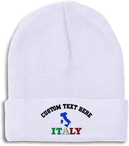Custom Beanies for Men Italy Flag Italian Map Italia Italiano Skull Cap Winter Hats for Women One Size in Saudi Arabia