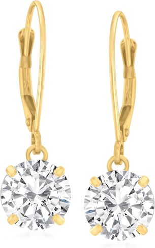 Ross-Simons 4.00 ct. t.w. CZ Drop Earrings in 14kt Yellow Gold in Saudi Arabia