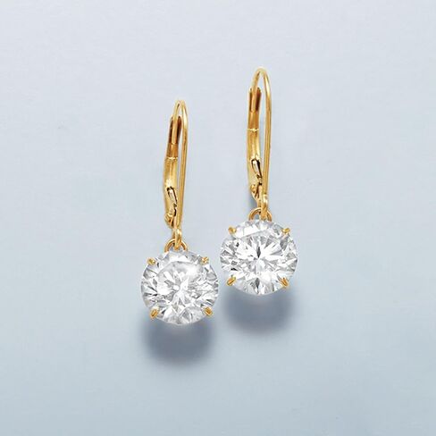 Ross-Simons 4.00 ct. t.w. CZ Drop Earrings in 14kt Yellow Gold in Saudi Arabia