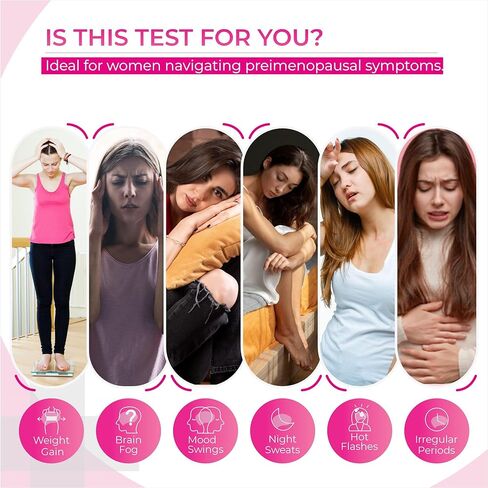 Menopause Test Strips at Home (5 Pack) Results in 3 Minutes - FSH Menopause Stage Indicator | Perimenopause Test Strips Help You Determine Your Menopause Levels in Saudi Arabia