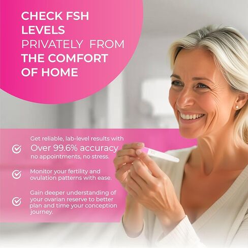 Menopause Test Strips at Home (5 Pack) Results in 3 Minutes - FSH Menopause Stage Indicator | Perimenopause Test Strips Help You Determine Your Menopause Levels in Saudi Arabia