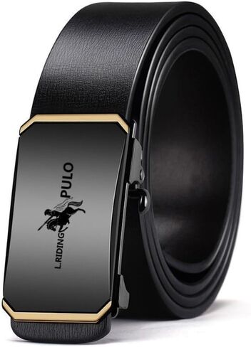 Automatic Buckle Belt Man Vintage Luxury Design Business PU Belt Metal Waist Strap(gold) in Saudi Arabia