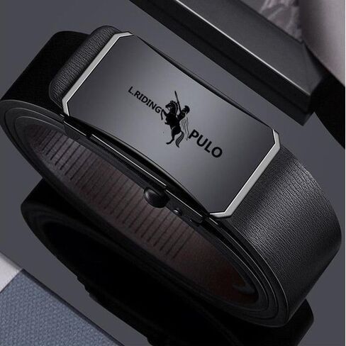 Automatic Buckle Belt Man Vintage Luxury Design Business PU Belt Metal Waist Strap(gold) in Saudi Arabia