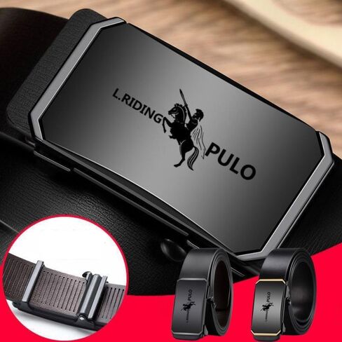 Automatic Buckle Belt Man Vintage Luxury Design Business PU Belt Metal Waist Strap(gold) in Saudi Arabia