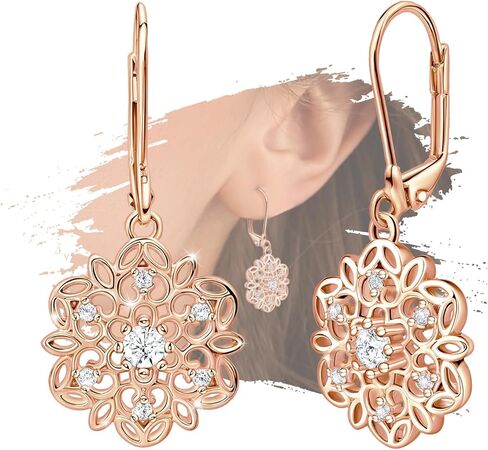 Sterling Silver Dangle Hoop Earrings Charms Knot Flower Hypoallergenic Fashion Jewelry Dainty Birthday Gift for Women in Saudi Arabia