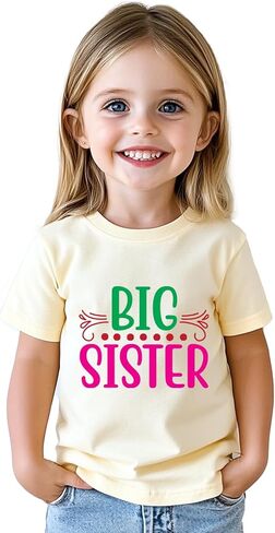 Big Sister Shirts for Girls Gifts Promoted to Big Sister Announcement Shirt Toddler 2-8T Cute T-Shirt in Saudi Arabia