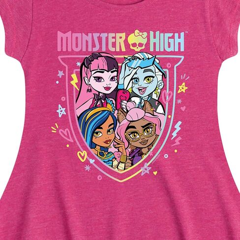 Monster High - Monster Squad - Toddler & Youth Girls Raglan Graphic T-Shirt in Saudi Arabia
