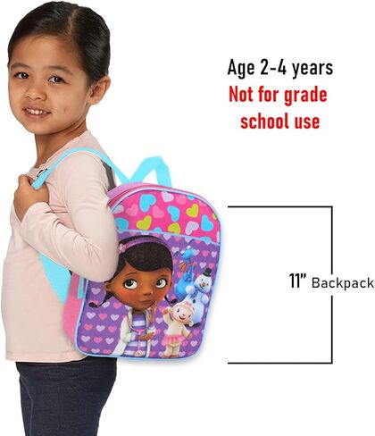Disney Doc McStuffins Mini Backpack for Kids - 11" Backpack Purse for Girls with Adjustable Shoulder Straps | Doc McStuffins Small Bag Set in Saudi Arabia