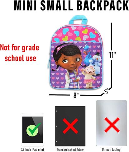 Disney Doc McStuffins Mini Backpack for Kids - 11" Backpack Purse for Girls with Adjustable Shoulder Straps | Doc McStuffins Small Bag Set in Saudi Arabia