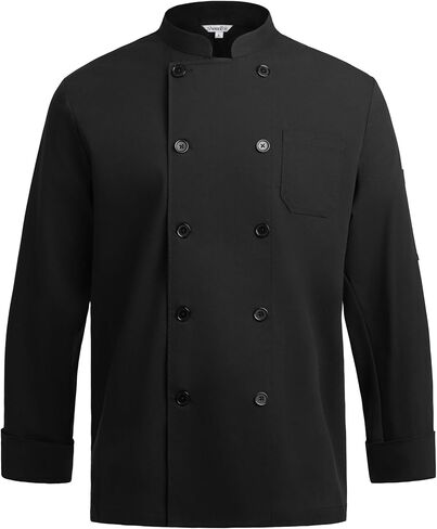 Saturn Men’s Chef Coat – Classic Tailored Long Sleeve Chef Jacket with Mesh Ventilation and Utility Pockets in Saudi Arabia
