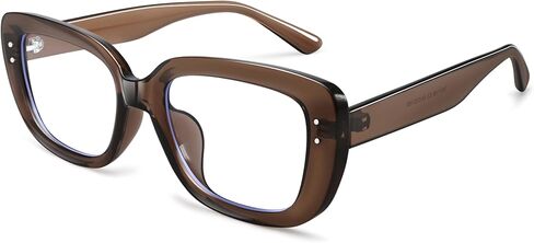 نظارات دولجر كبيرة مكتنزة لحجب الضوء الأزرق للنساء والرجال، إطار سميك مستطيل كبير عصري مضاد للضوء الأزرق in Kuwait