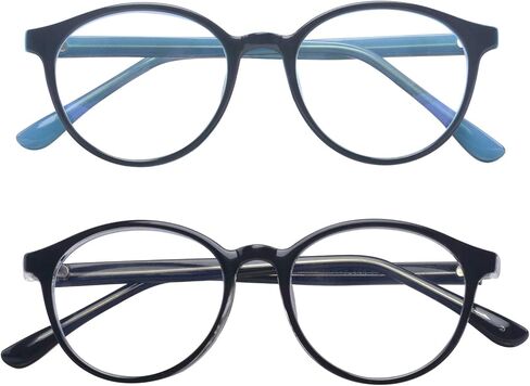 نظارات Outray Square Blue لحجب الضوء، عبوة من قطعتين للأطفال، نظارات شفافة لحجب الكمبيوتر للأولاد والبنات من سن 3 إلى 12 عامًا in Kuwait