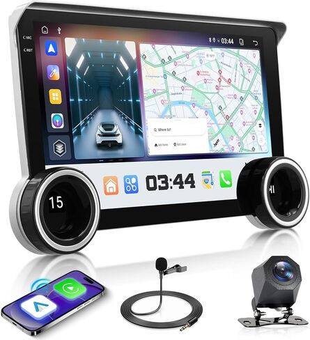 [4G+64G] Android 10.1 Inch Car Stereo Double Din with Wireless CarPlay Android Auto, Hodozzy Touch Screen Car Radio with Bluetooth, GPS, WiFi, DSP, SWC, Type-C Ports, Backup Camera in Saudi Arabia