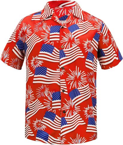 Zando 90s 80s Outfit for Men - Funny Retro Short Sleeve Button Down Hawaiian Shirt for Disco & Themed Party & Beach in Saudi Arabia