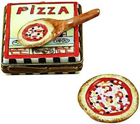PIZZA BOX W/PIZZA - LIMOGES BOX AUTHENTIC PORCELAIN FIGURINE FROM FRANCE in Saudi Arabia