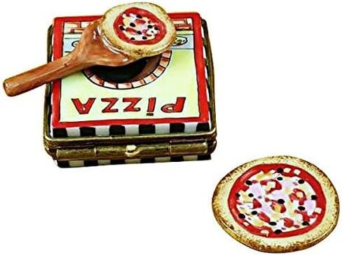 PIZZA BOX W/PIZZA - LIMOGES BOX AUTHENTIC PORCELAIN FIGURINE FROM FRANCE in Saudi Arabia