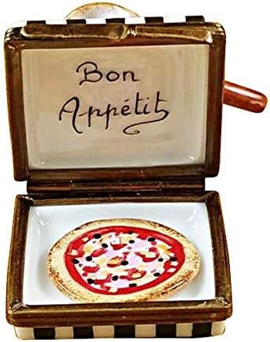 PIZZA BOX W/PIZZA - LIMOGES BOX AUTHENTIC PORCELAIN FIGURINE FROM FRANCE in Saudi Arabia