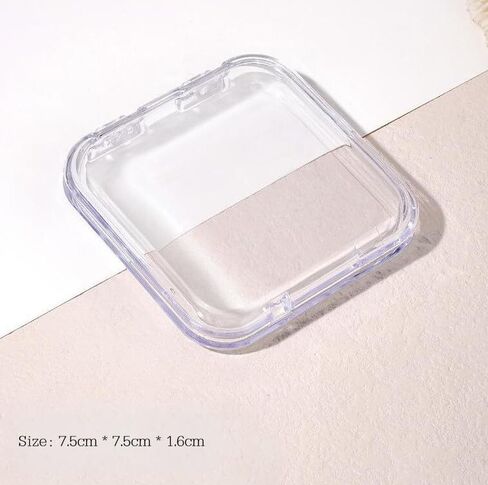 2-Pack Clear Plastic Jewelry Storage – 7.5cm*7.5cm*1.6cm Mini Hinged Lidded Organizers for Earrings, Rings & Craft Supplies (Rectangular Design)‌ in Saudi Arabia