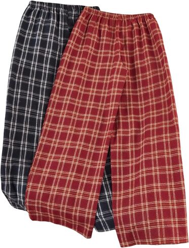 SHENHE Women's 2 Pack Plaid Lounge Pants Elastic Waist Low Rise Pajama Bottoms Pj Pants in Saudi Arabia