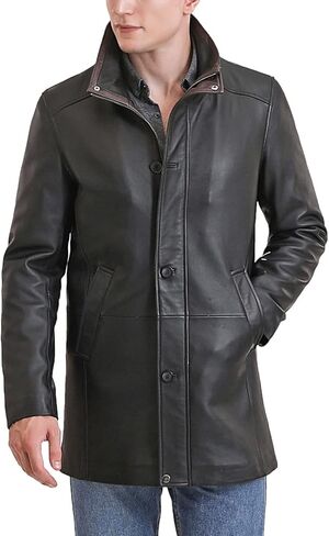 BGSD Men Byron New Zealand Lambskin Leather Car Coat in Saudi Arabia