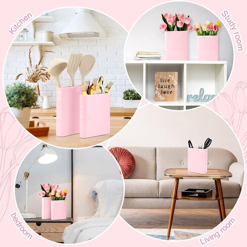 Vesici 2 Pcs Ceramic Book Shape Vase for Flowers Gifts for Christmas Cute Bookshelf Decor Vase for Book Lovers Gifts Unique Vases Home Decor for Bookshelf Dining Table Office Home(White) in Saudi Arabia