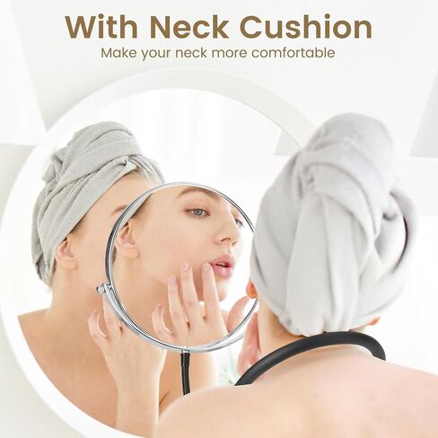 Big Size Double-Sided Mirror to See Back of Head, Hands Free Adjustable Mirror Hung Around The Neck, Two Way for Mirrors Women Man Makeup, Self Haircut, Standard Viewing, 5X Magnification 360° Mirrors in Saudi Arabia