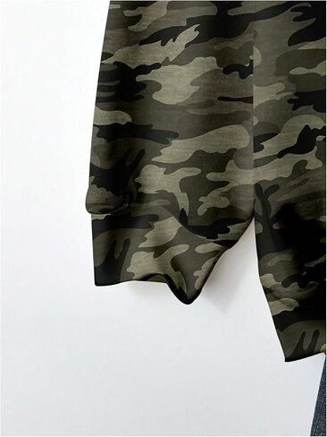 Women's Plus Size Camo Crewneck Sweatshirts Long Sleeve Pullover Tops Retro Sweatshirt in Saudi Arabia
