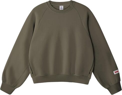 سويت شيرت حريمي كبير الحجم من FalABLE مصنوع من الصوف المريح مع جيوب بسحاب مخفي، قطع علوية للخريف والشتاء in Kuwait