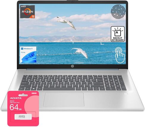 HP 2023 17 LAPTOP ، 17.3 "عرض FHD ، AMD Ryzen 5 7530U Processor (Beat I7-1165G7) ، 32GB RAM ، 1TB PCIE SSD ، WebCAM ، HDMI ، WI-FI 6 ، Bluetooth ، Windows 11 Home ، Black in Saudi Arabia