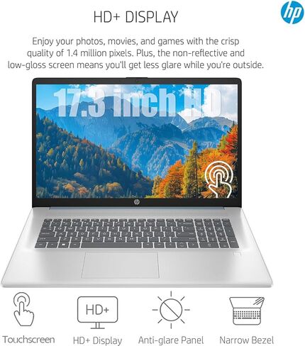 HP 2023 17 LAPTOP ، 17.3 "عرض FHD ، AMD Ryzen 5 7530U Processor (Beat I7-1165G7) ، 32GB RAM ، 1TB PCIE SSD ، WebCAM ، HDMI ، WI-FI 6 ، Bluetooth ، Windows 11 Home ، Black in Saudi Arabia