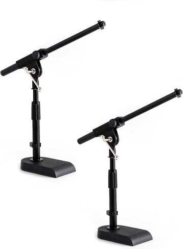 حامل ميكروفون منخفض المستوى قابل للتعديل - Snare/Tom Bottom/Bass (Kick) Drum/Table Top، ارتفاع قابل للتعديل، ذراع ذراع تصغير 15.75 بوصة، حامل كابل بمشبك، مدعوم من Hamilton (SR610111) in Kuwait