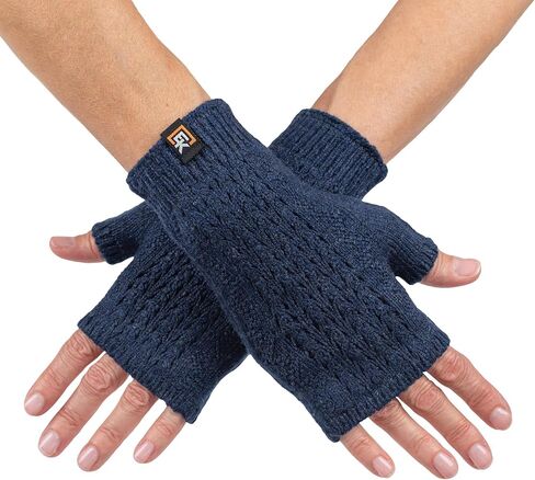 Evolution Knitwear Wool Mesh Knit Fingerless Mittens - Super Soft Merino Wool - Made in the USA in Saudi Arabia