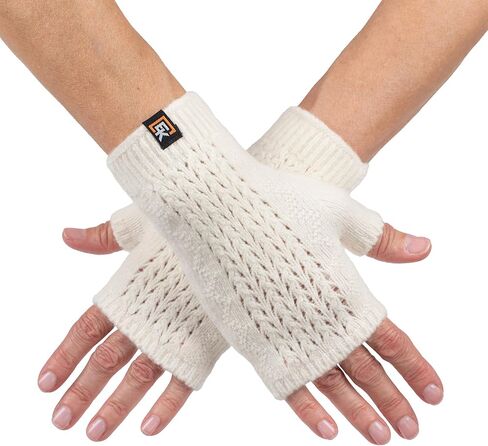 Evolution Knitwear Wool Mesh Knit Fingerless Mittens - Super Soft Merino Wool - Made in the USA in Saudi Arabia