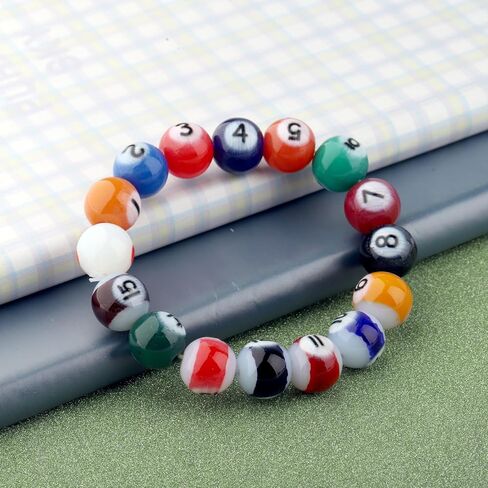 Gzrlyf 8Ball Bracelet Pool Player Playing Gift For Billiards Lover 8Ball Pool Game Fan Jewelry in Saudi Arabia