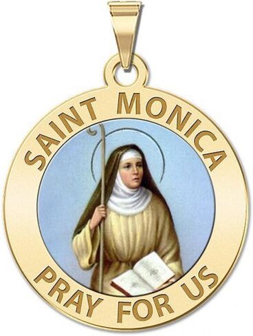 PicturesOnGold.com Saint Monica Religious Medal Color - 3/4 Inch Size of a Nickel -Sterling Silver in Saudi Arabia
