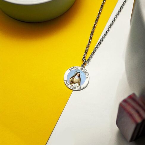 PicturesOnGold.com Saint Monica Religious Medal Color - 3/4 Inch Size of a Nickel -Sterling Silver in Saudi Arabia
