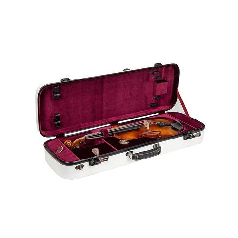 Crossrock Fiberglass Oblong Case fits 4/4 Full-Size Violin, Includes TSA lock, Protective Blanket, Hygrometer, Accessory Compartments-Red (CRF2020VRD-R) in Kuwait