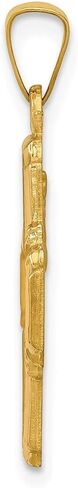 Diamond2Deal 14k Yellow Gold Polished and Satin Four Way Medal Pendant (L- 26.5 mm W- 18 mm) in Saudi Arabia