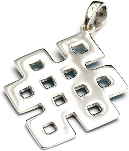 COSUMOSU Tibetan Endless Knot Pendant – 925 Sterling Silver Japanese Style with Light Blue Turquoise - Spiritual Buddhist Jewelry in Saudi Arabia