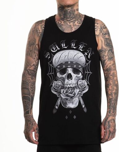 Sullen Men's Flipped Tank International Bro Day Tattoo Lifestyle Graphic Standard Sleeveless Tank Top Black in Saudi Arabia