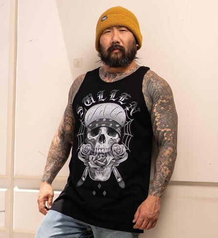 Sullen Men's Flipped Tank International Bro Day Tattoo Lifestyle Graphic Standard Sleeveless Tank Top Black in Saudi Arabia