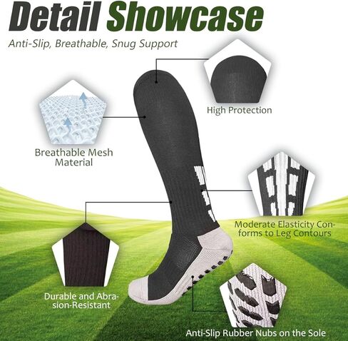 Non-Slip Grip Soccer Socks for Men & Women, Knee High Sports Long Socks Athletic Soccer Football Socks in Saudi Arabia