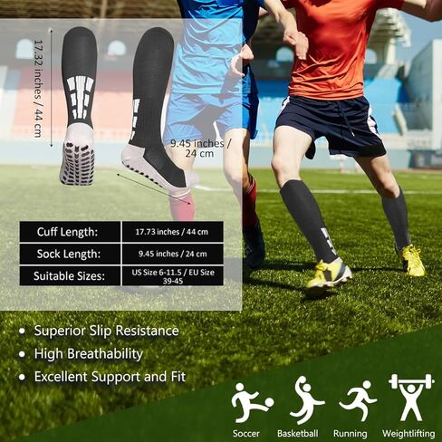 Non-Slip Grip Soccer Socks for Men & Women, Knee High Sports Long Socks Athletic Soccer Football Socks in Saudi Arabia