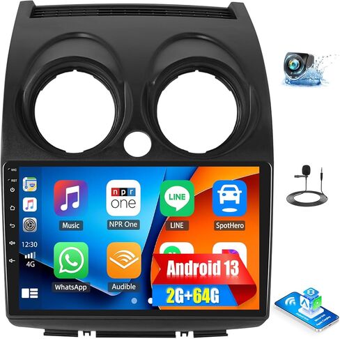 Sixwin 2G+64G Android 13 Car Radio for Nissan Qashqai 2006-2016 9 inch touch screens with Carplay Android Auto Mirror Link Bluetooth FM GPS Mavigation Hifi wifi swc camera in Kuwait