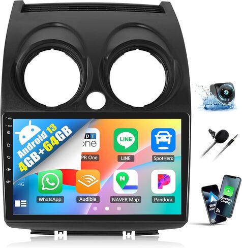 Sixwin 2G+64G Android 13 Car Radio for Nissan Qashqai 2006-2016 9 inch touch screens with Carplay Android Auto Mirror Link Bluetooth FM GPS Mavigation Hifi wifi swc camera in Kuwait