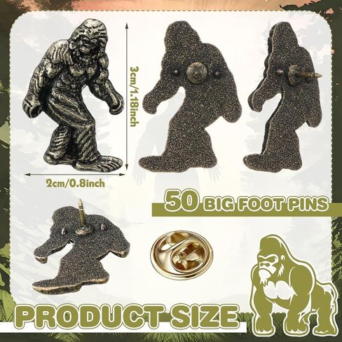 50 قطعة Bigfoot دبوس ملابس أشكال مختلفة الرجعية مضحك Sasquatch دبوس دبابيس خمر لمحبي Bigfoot و Sasquatch النساء الرجال العصرية in Saudi Arabia