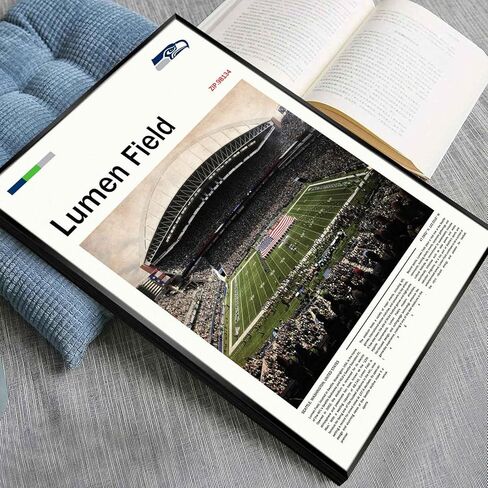 (غير مؤطرة 11 بوصة × 17 بوصة) طباعة قماشية LumenField - لوحة فنية جدارية من سياتل هوم فيلد لمحبي سي هوكس، ملصق رياضي لغرفة الألعاب أو ديكور كهف الرجل in Kuwait