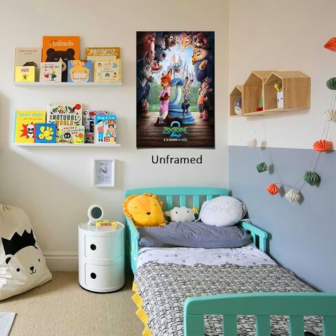 BILVAZOG Animal Zootopia 2 Poster For Fans Kids Room Bedroom Wall Decor -Movie Zootopia Posters Canvas Prints Picture For Teen Boy Girls Gifts in Saudi Arabia